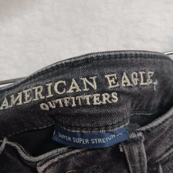 American Eagle Outfitters Black Shortie Denim Crochet Detail Shorts Size:4 26x2 - Picture 15 of 15